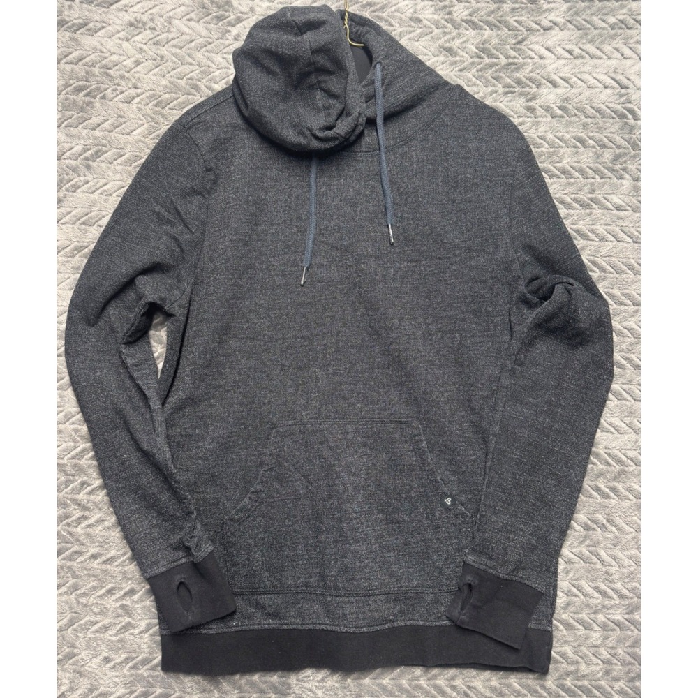 Pact Organic‎ Charcoal Grey Heathered Pullover Hoodie Thumbholes Size M (1491)